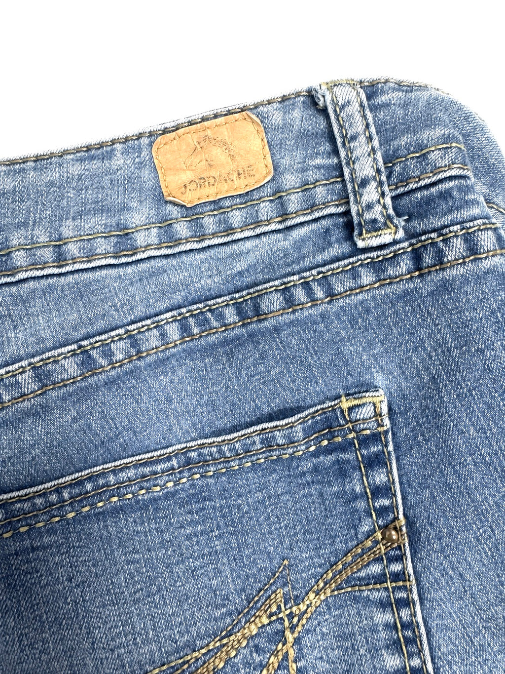 Jordache medium-blue skinny jeans back view