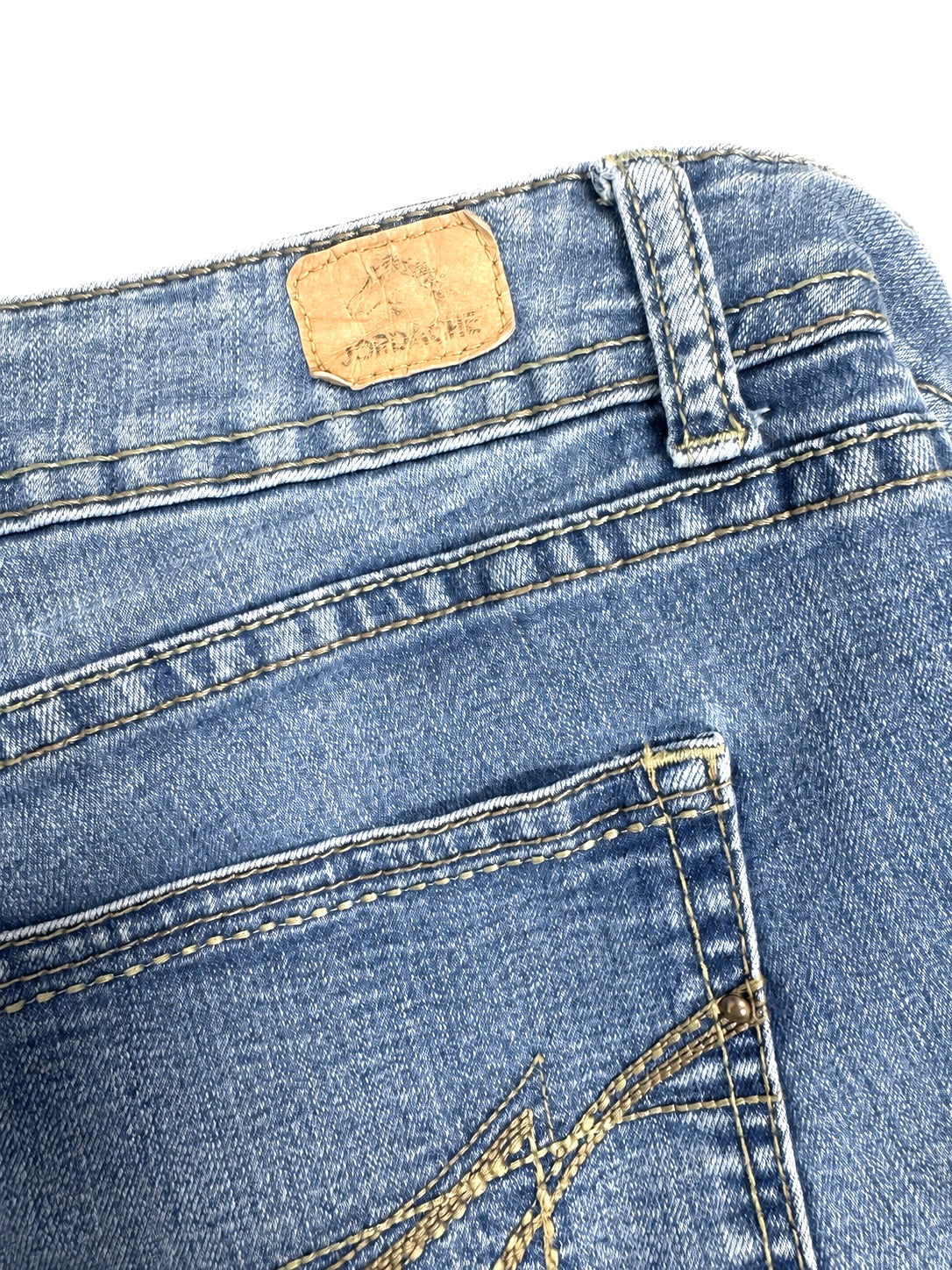 Jordache medium-blue skinny jeans back view