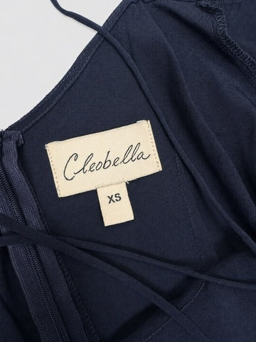 Cleobella Navy Gold Beaded Mini Dress XS Petite NWOT