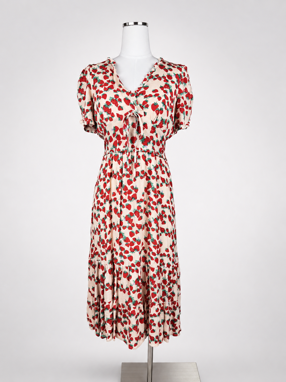 Betsey Johnson tiered ruffle hem and midi length detail