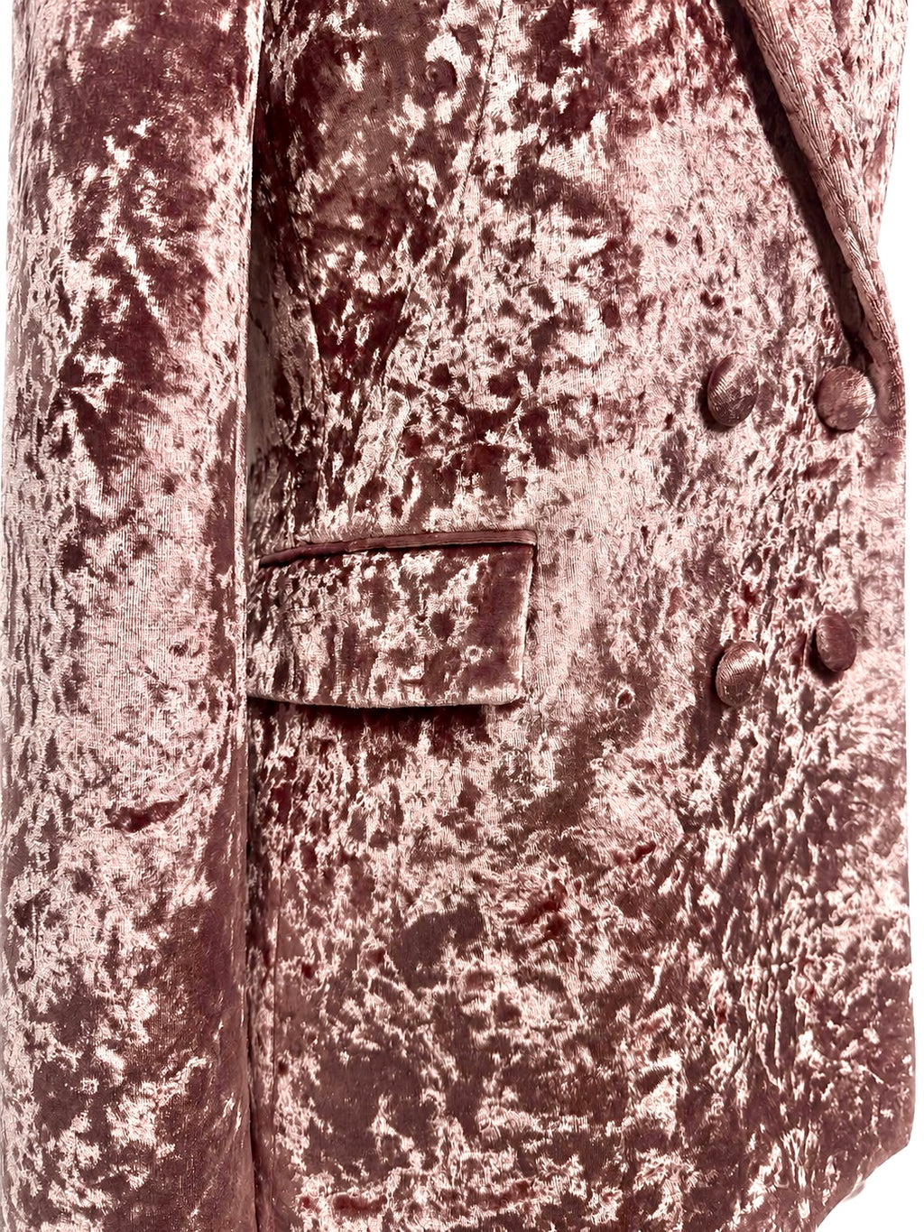 Women's TOPSHOP Dusty Rose Crushed Velvet Double-Breasted Blazer – US 4