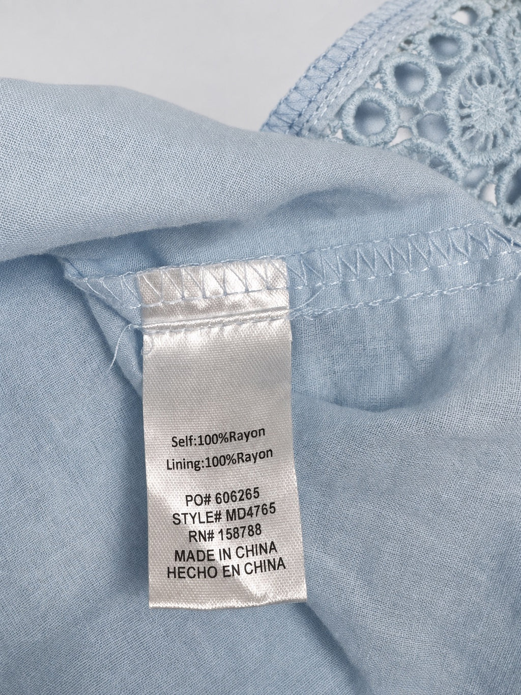 fab'rik sky blue dress fabric and stitching detail