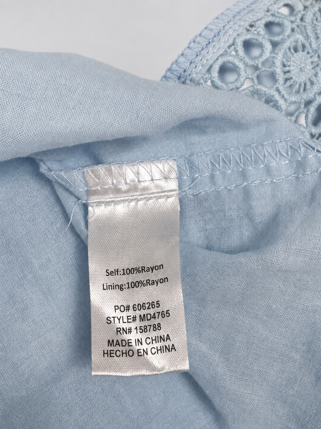 fab'rik sky blue dress fabric and stitching detail