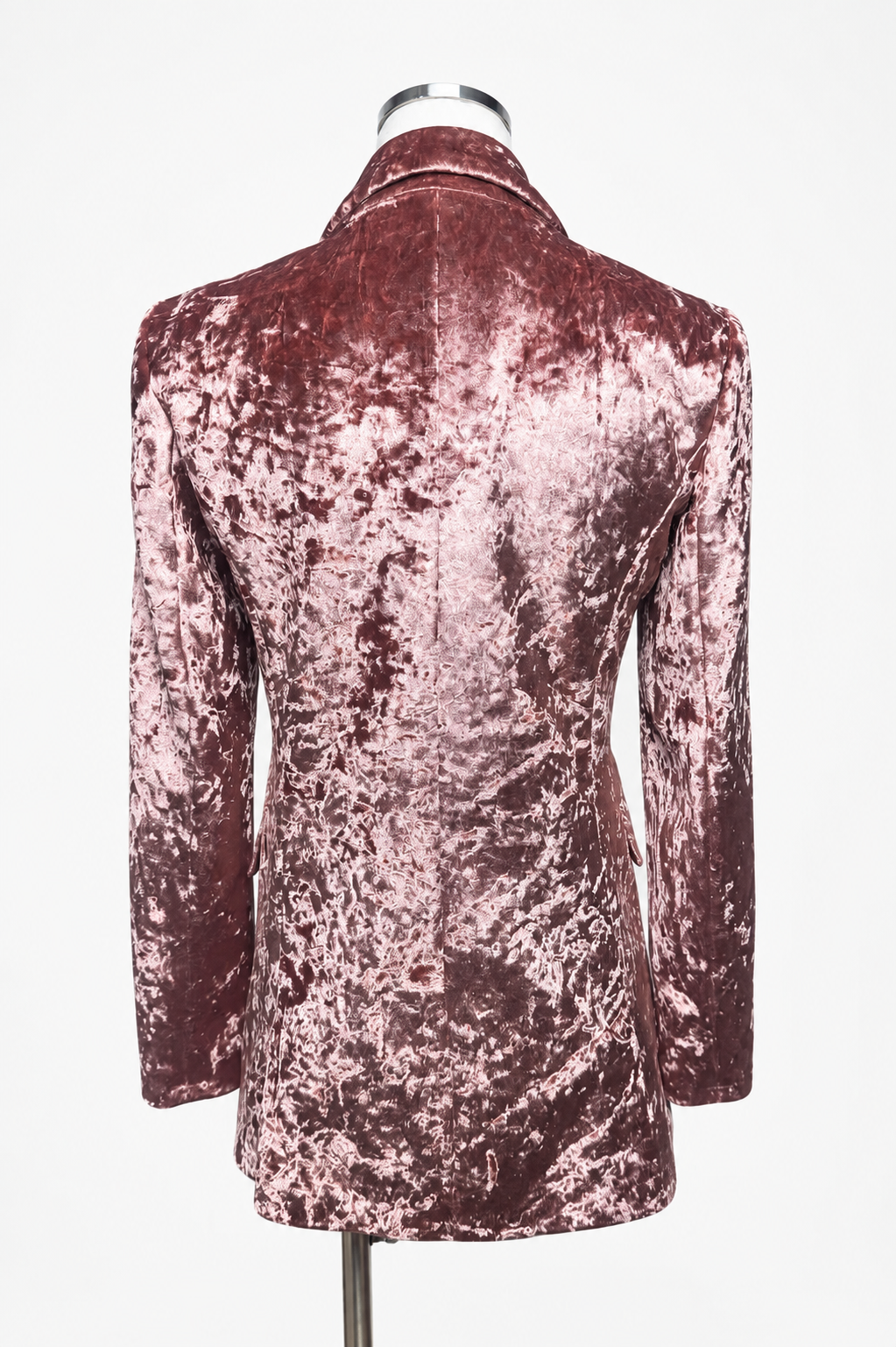 Women's TOPSHOP Dusty Rose Crushed Velvet Double-Breasted Blazer – US 4