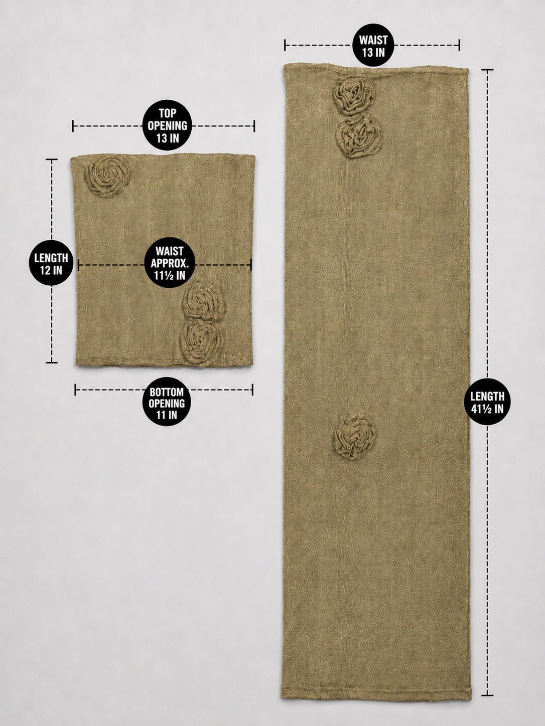 Outcast gold rosette appliqué detail at bust