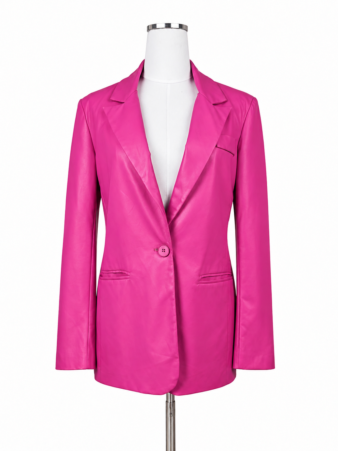 Windsor Hot Pink Faux Leather Blazer Size Small Barbiecore Party Jacket