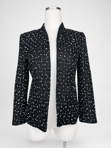 J.Crew 365 navy bouclé tweed open-front blazer with white flecks, women's size 2 — product photo 2