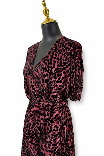 DVF leopard burnout velvet texture close up