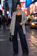 Philosophy Black Ivory Houndstooth Longline Open-Front Blazer Coat – Large