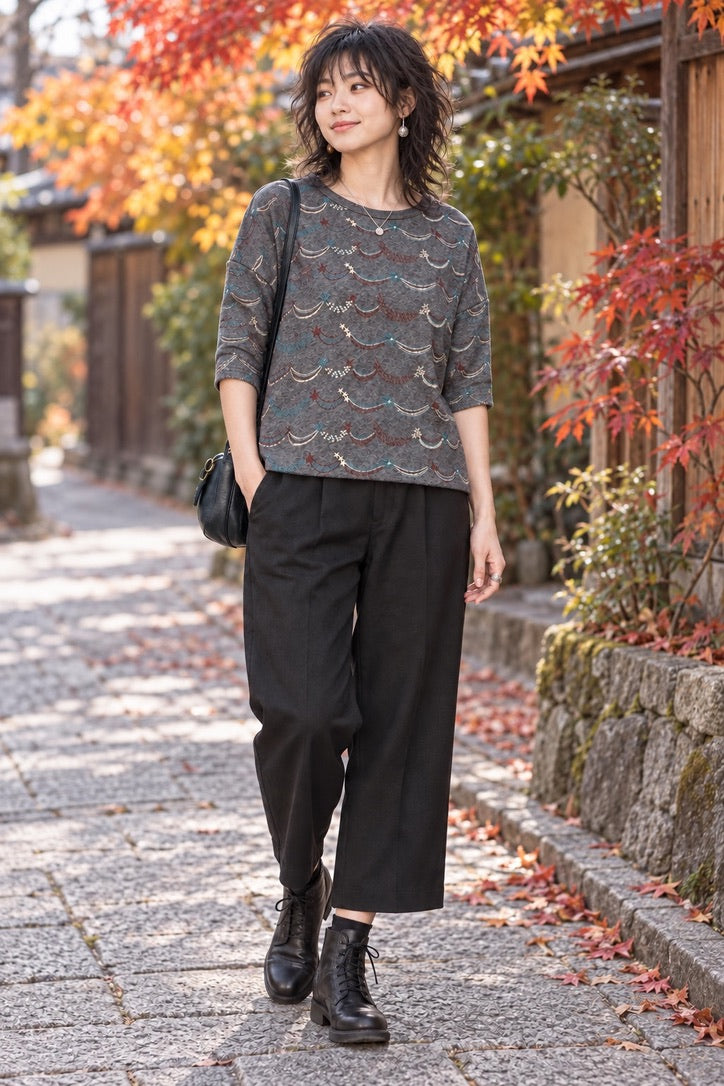 RARE marble SUD Charcoal Garland Cotton Knit Top Unisex Unmarked