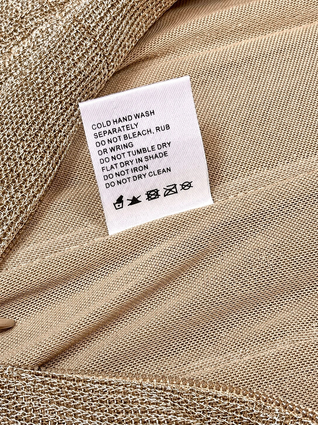 Outcast size small gold dress label and lining