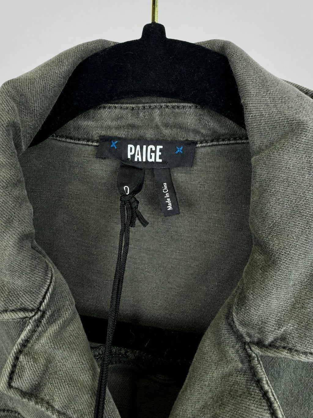 PAIGE olive green romper chest pockets and button front