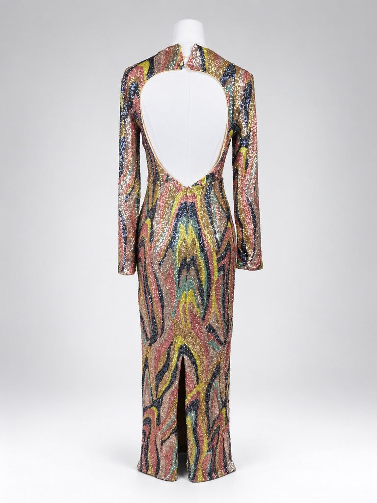AQUA x Salvatore Rizza Sequin Maxi Dress Women's M
