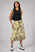 Abound chartreuse snake print bias midi skirt women's medium model view