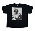 Front view of black Gildan unisex Lady Gaga photo graphic T-shirt in XXL
