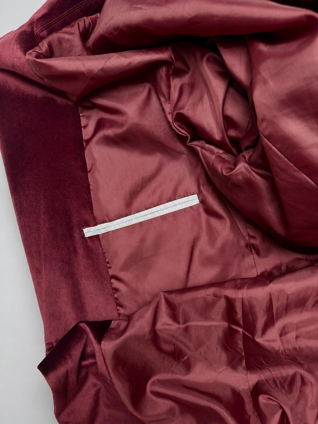 Nautica burgundy velvet blazer notch lapel and buttons