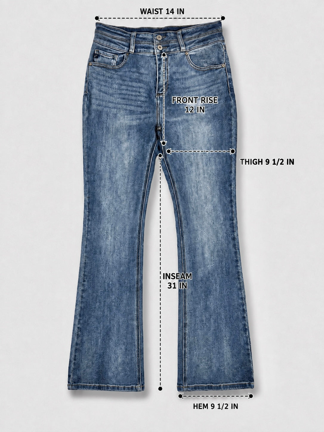Women’s KanCan High Rise Flare Jeans Medium Wash Size 6 Y2K Inspired