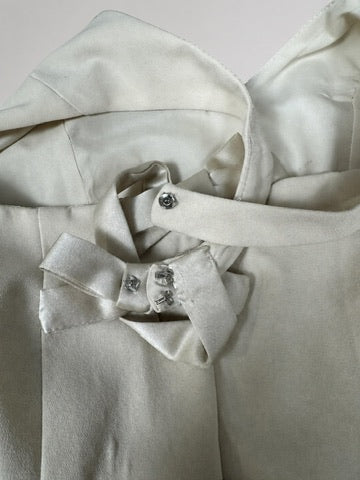 White by Vera Wang champagne halter maxi dress pocket detail
