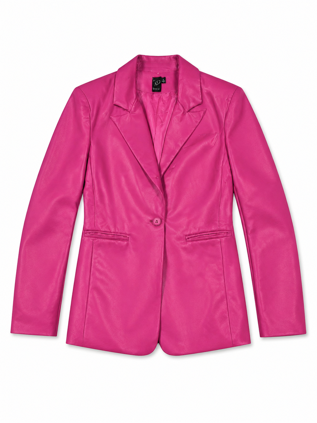 Windsor Hot Pink Faux Leather Blazer Size Small Barbiecore Party Jacket