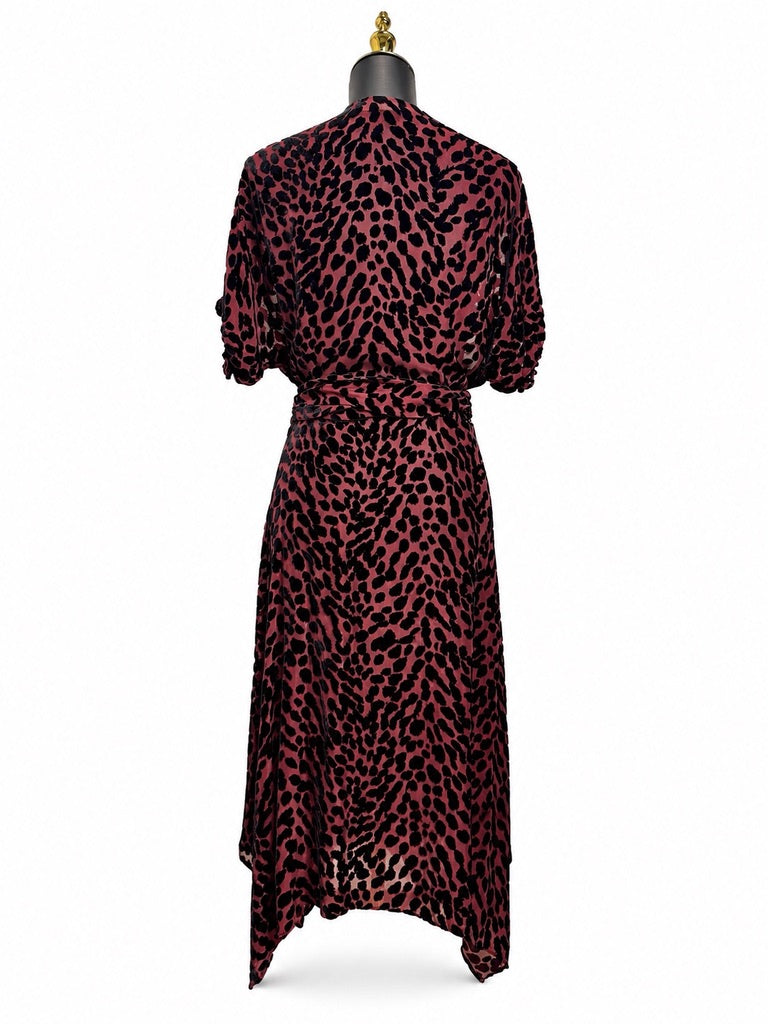 DVF devore velvet handkerchief midi hem detail