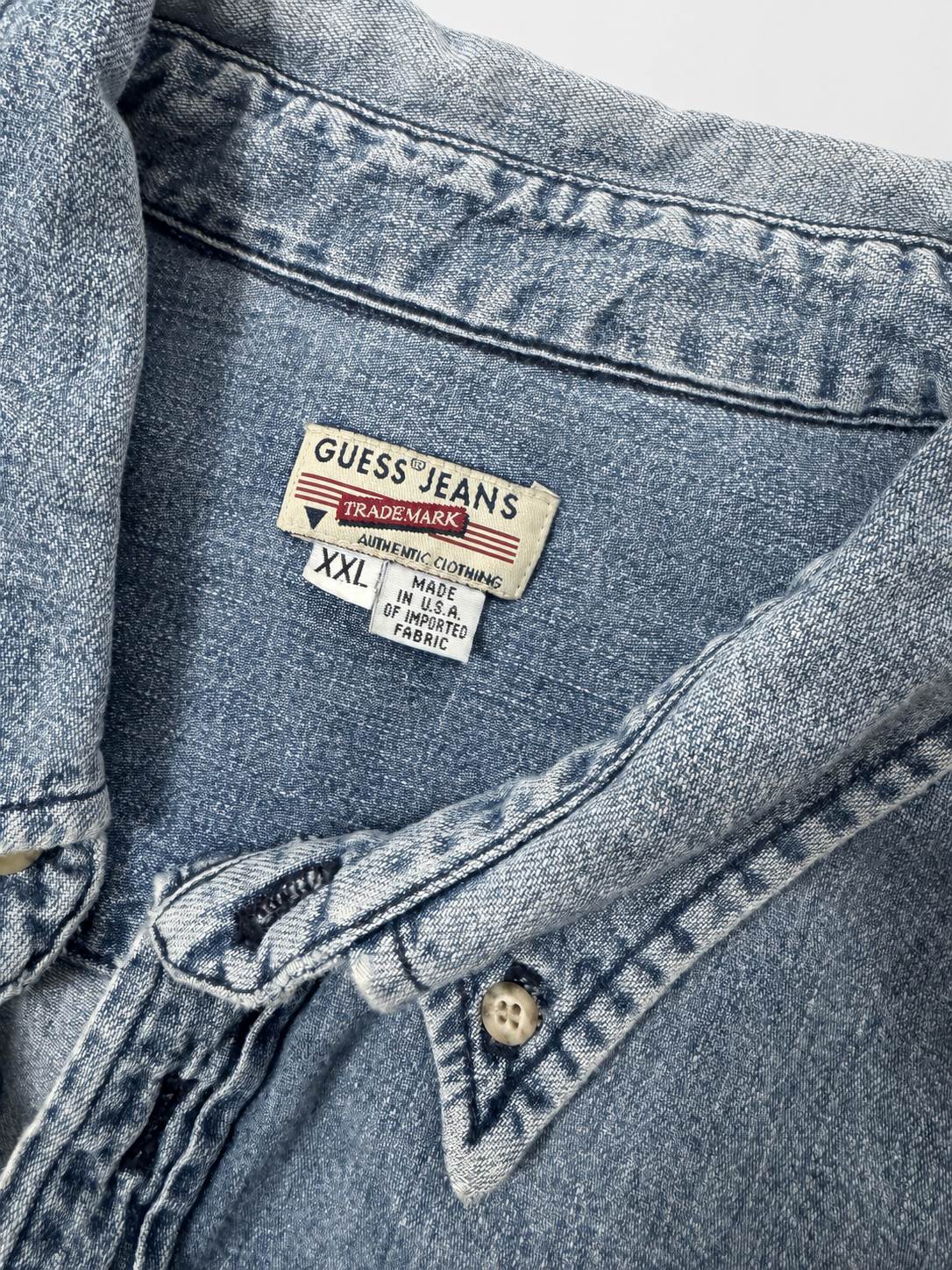 Vintage Guess Jeans USA Denim Button-Down Shirt – Men’s / Unisex XXL