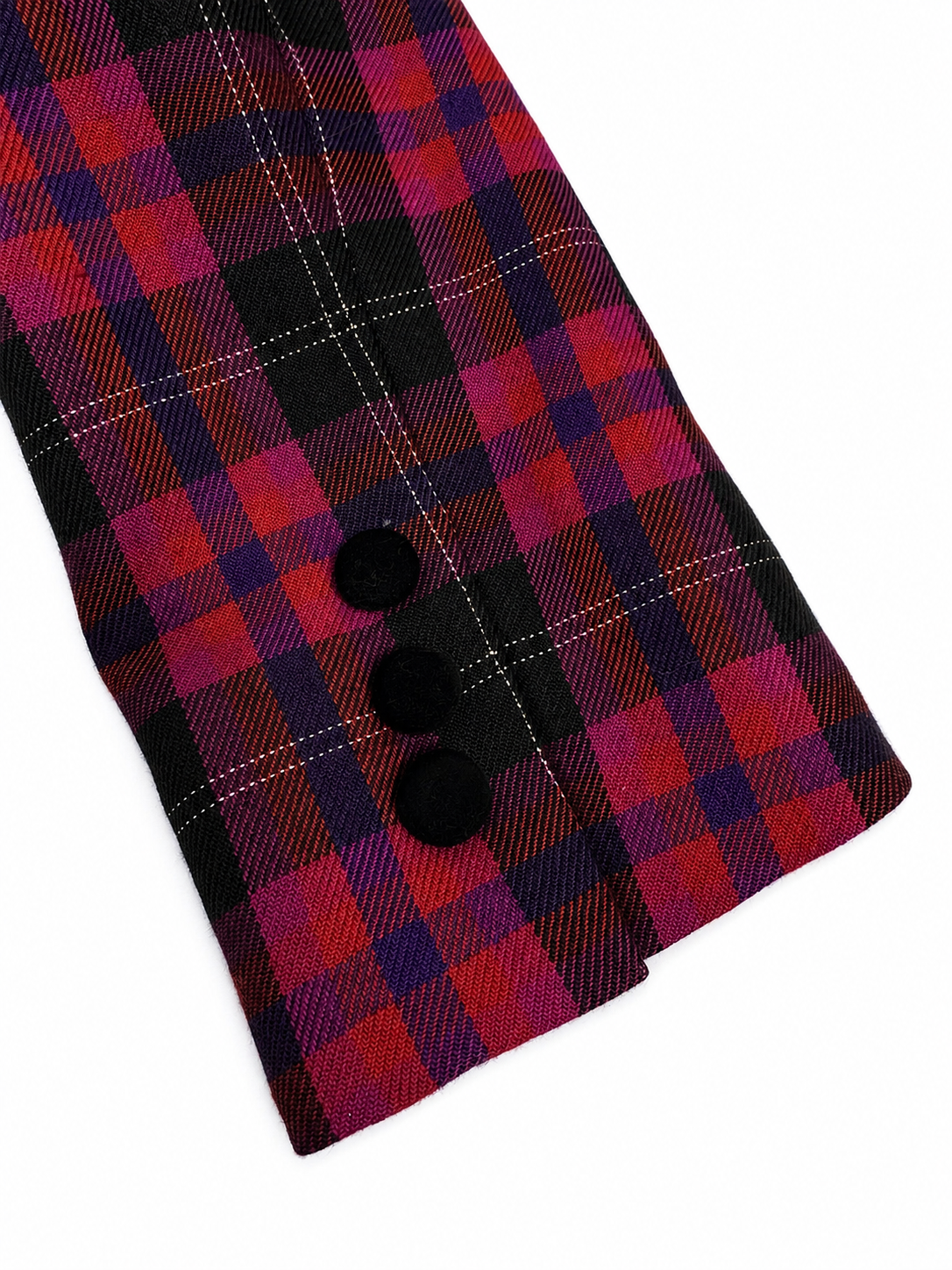 Women's Vintage Kasper ASL Plaid Velvet Collar Blazer 6P 90s / Y2K Petite