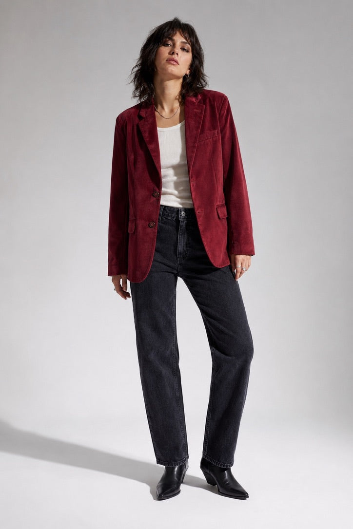 Nautica burgundy velvet blazer labeled mens small front view