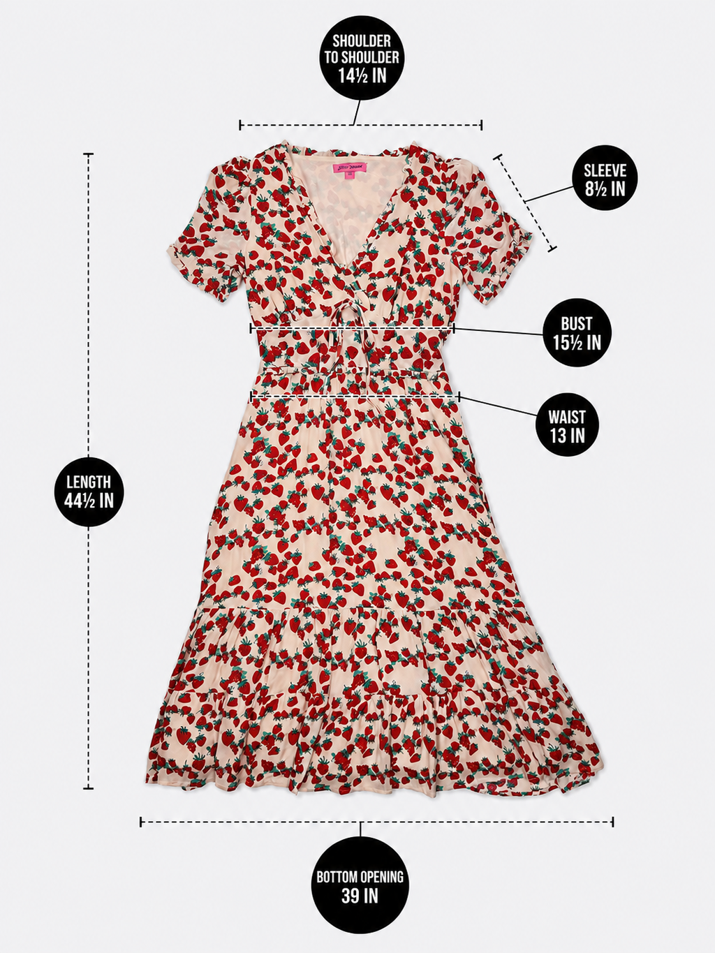 Betsey Johnson short puff sleeve and smocked waist detail