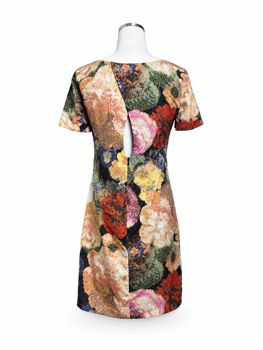 RANNA GILL Anthropologie Embroidered Mosaic Floral Shift Dress – Size 6 Women's