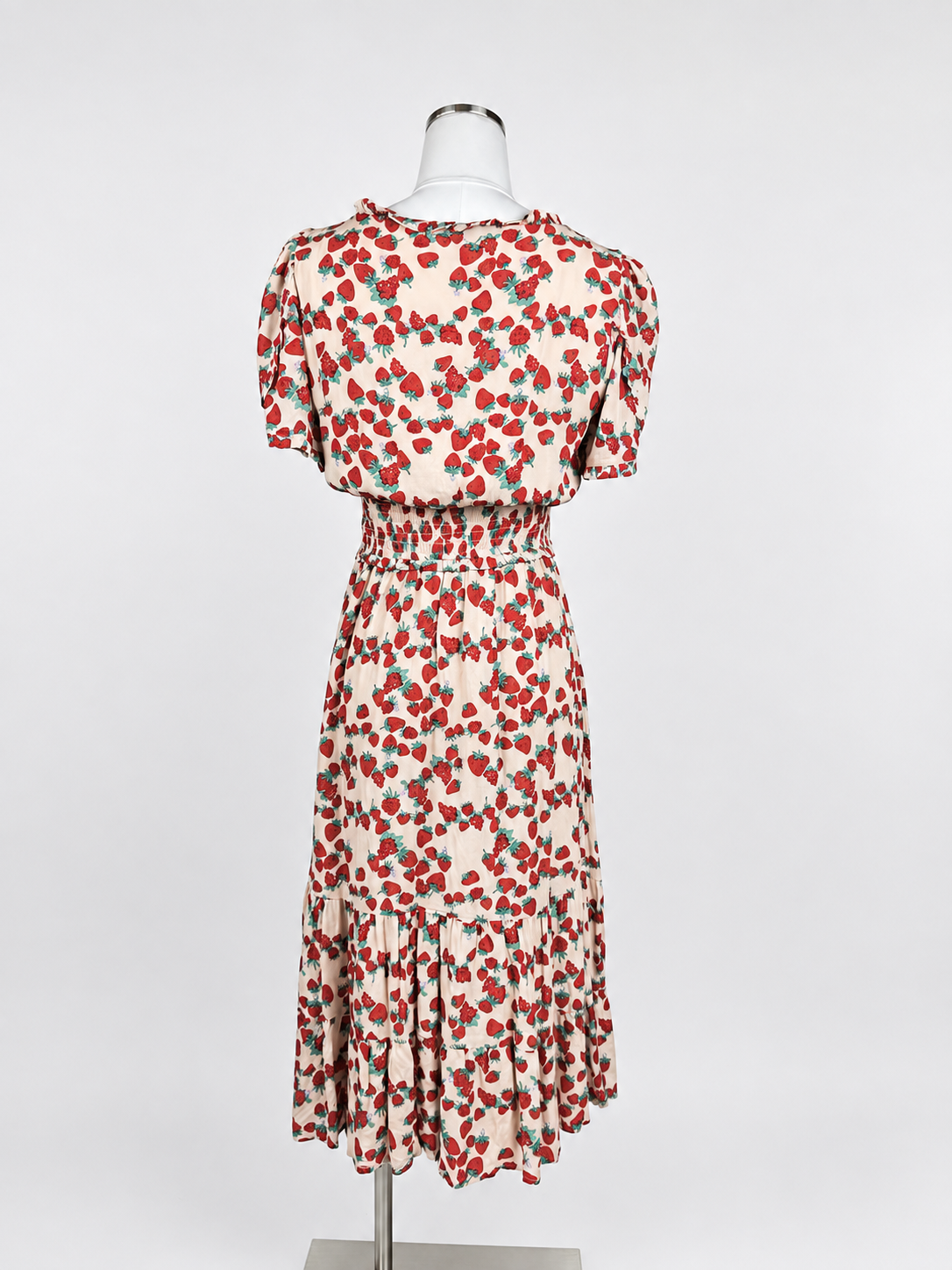 Betsey Johnson strawberry print dress back view