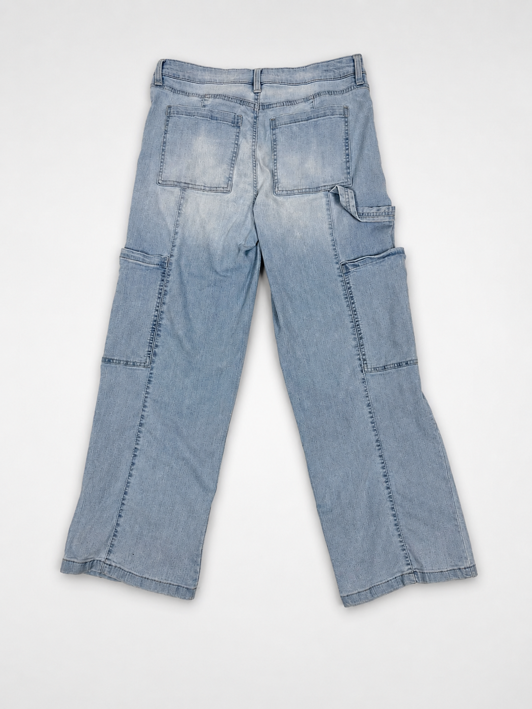 Women’s Celebrity Pink Y2K Inspired Light Wash Wide Leg Cargo Jeans Size 11/30