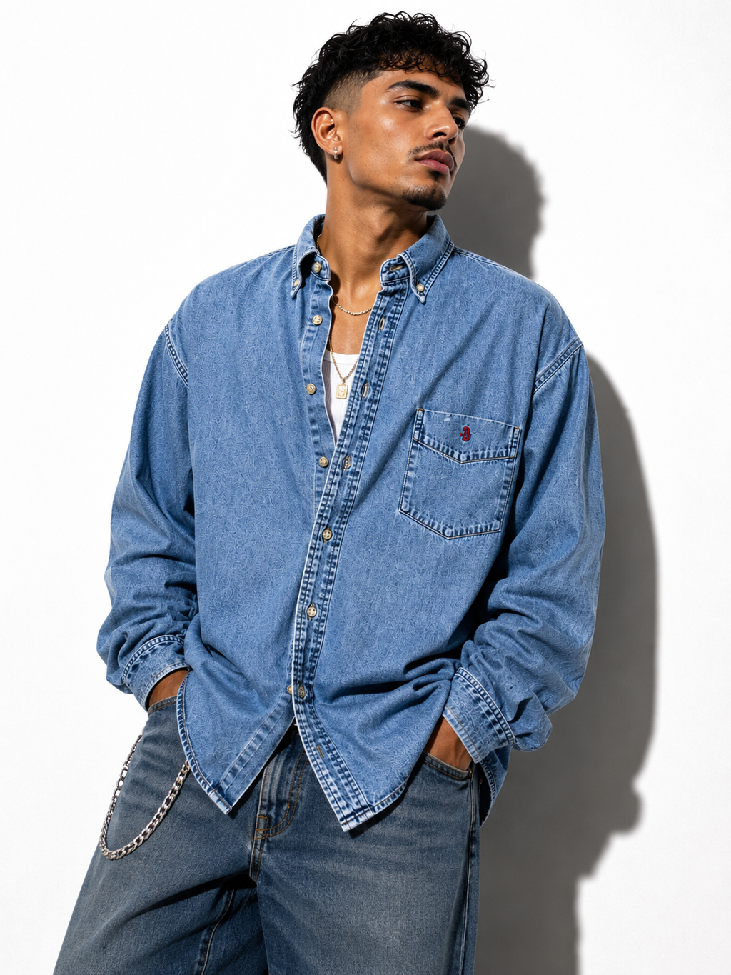Vintage Guess Jeans USA Denim Button-Down Shirt – Men’s / Unisex XXL