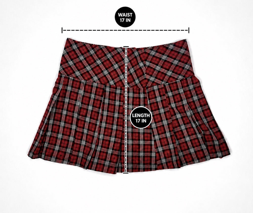 American Eagle plaid mini skirt waist and length measurements